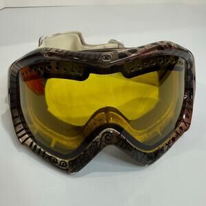Vintage Von Zipper Snowboard Ski Goggles Yellow Lens Retro Motocross MX Adult